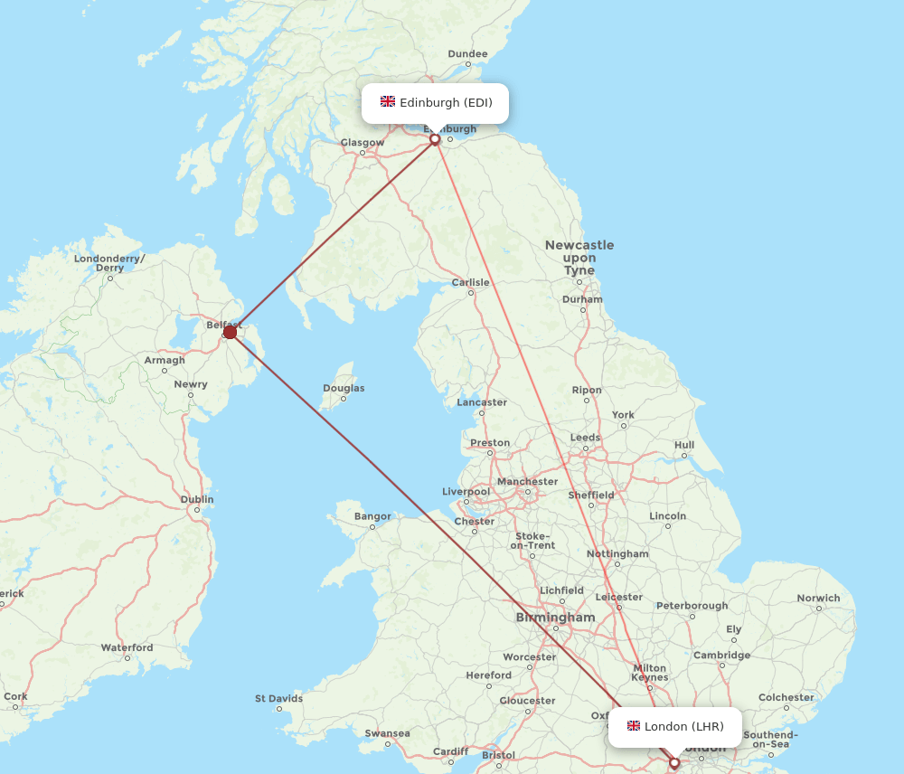 All Flight Routes From Edinburgh To London Edi To Lhr Flight Routes