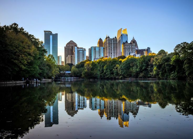 Atlanta Skyline Atl Cityscape Piedmont Park Long Exposure City Etsy