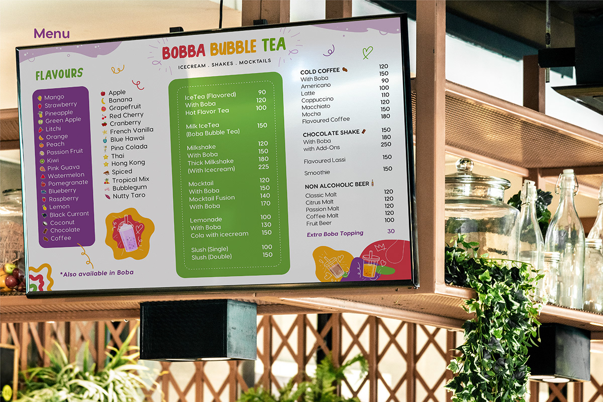 Bobba Bubble Tea Brand Identity Print Collateral Behance