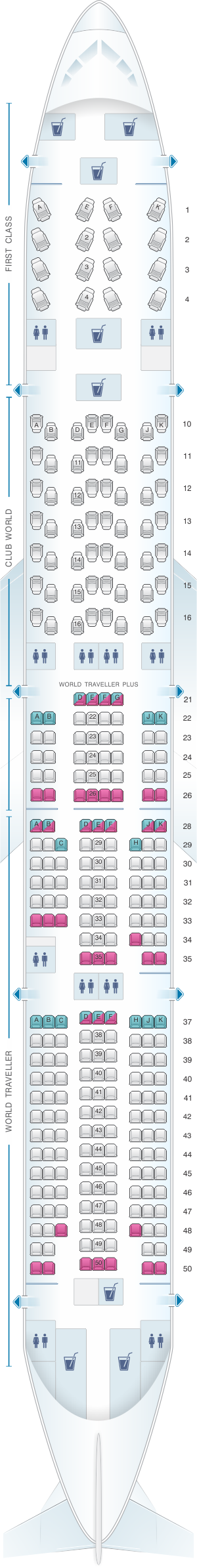 British Airways Boeing 777 Seat Map