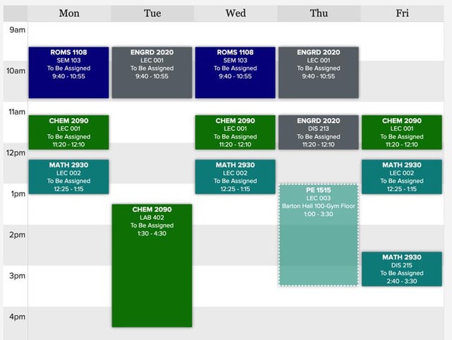 Coe Freshman Meche Spring Courses R Cornell