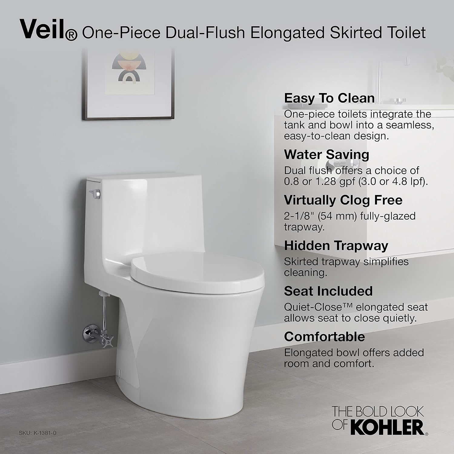 Kohler Corbelle 16 5 In Skirted Elongated Toilet Bowl Only In White