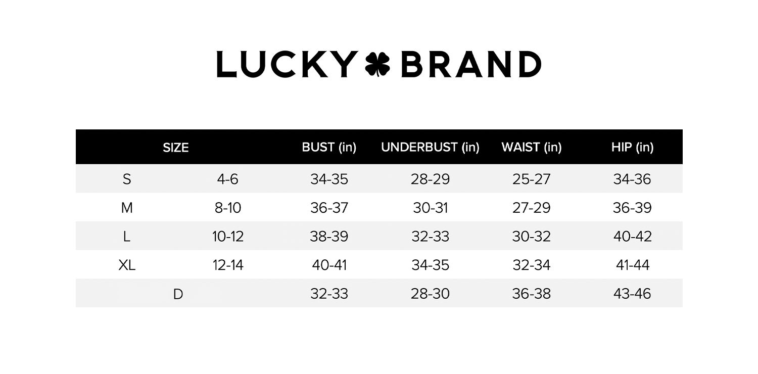 Lucky Brand Shoe Size Chart