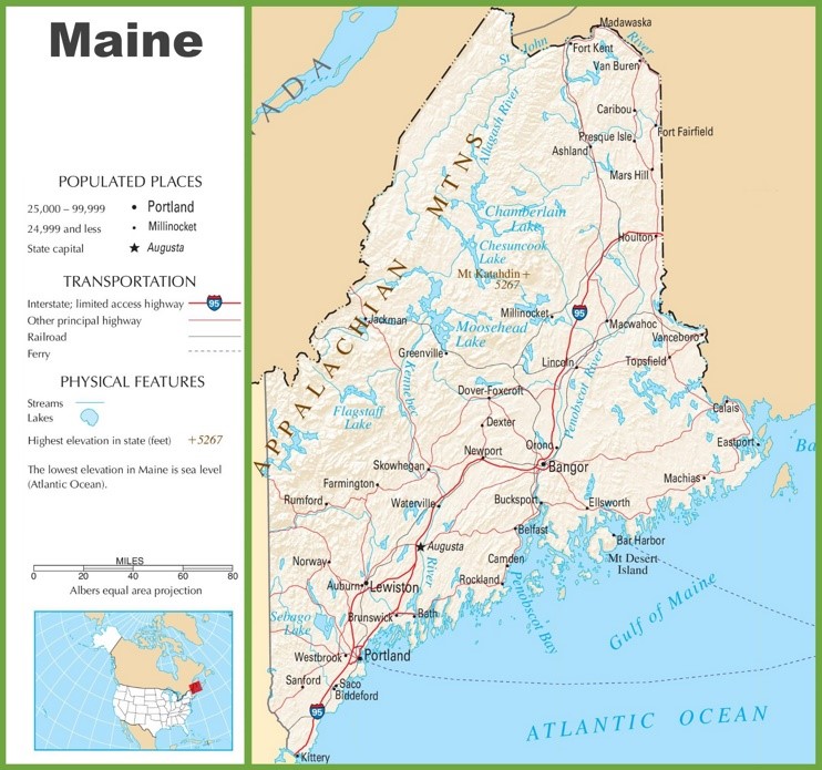 Maine Map Map Of Maine