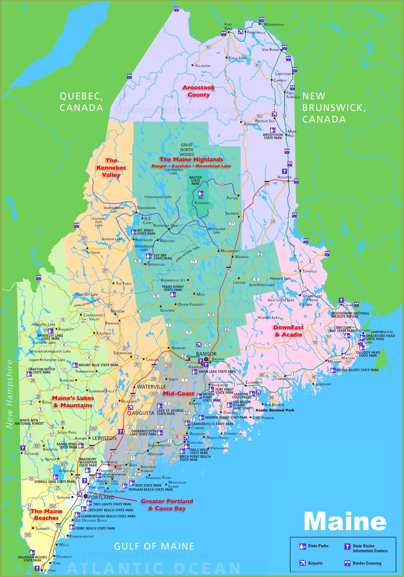 Maine State Map Usa Maps Of Maine Me