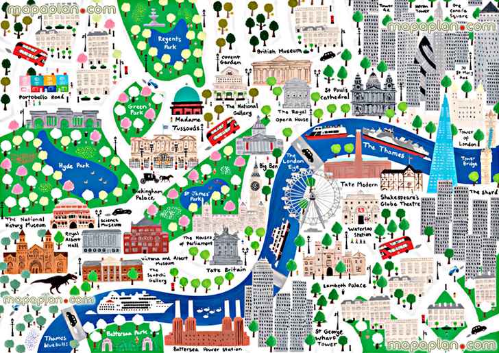 Map Of London With Tourist Attractions Download Printable Street Map Images