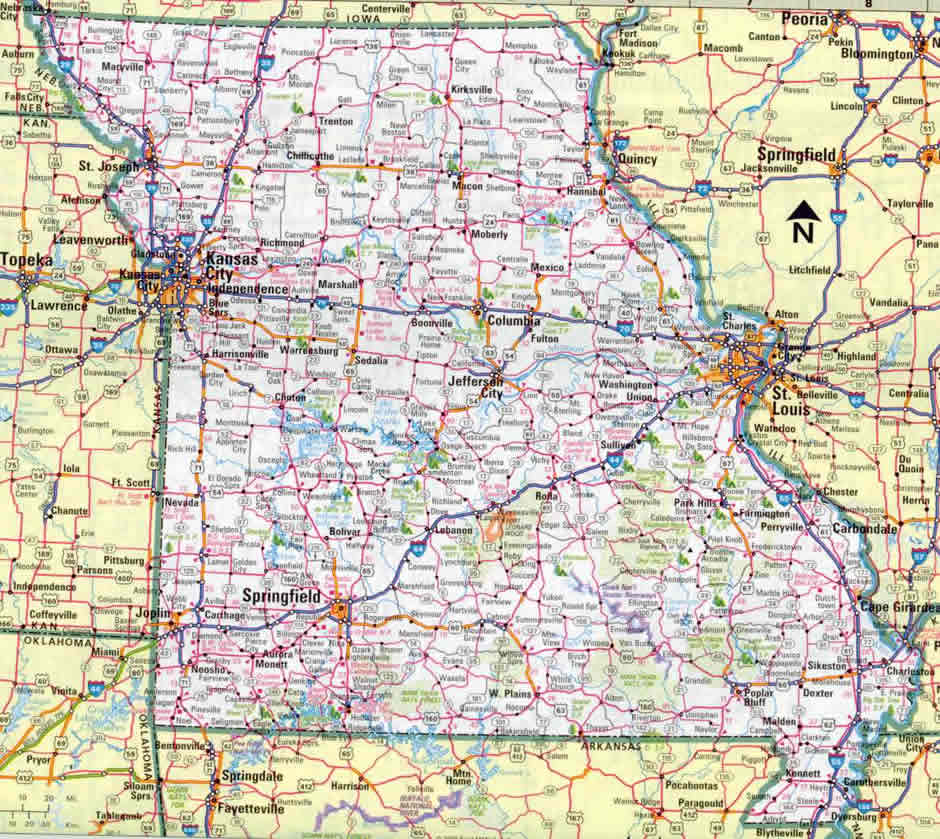 Map Of Missouri Guide Of The World