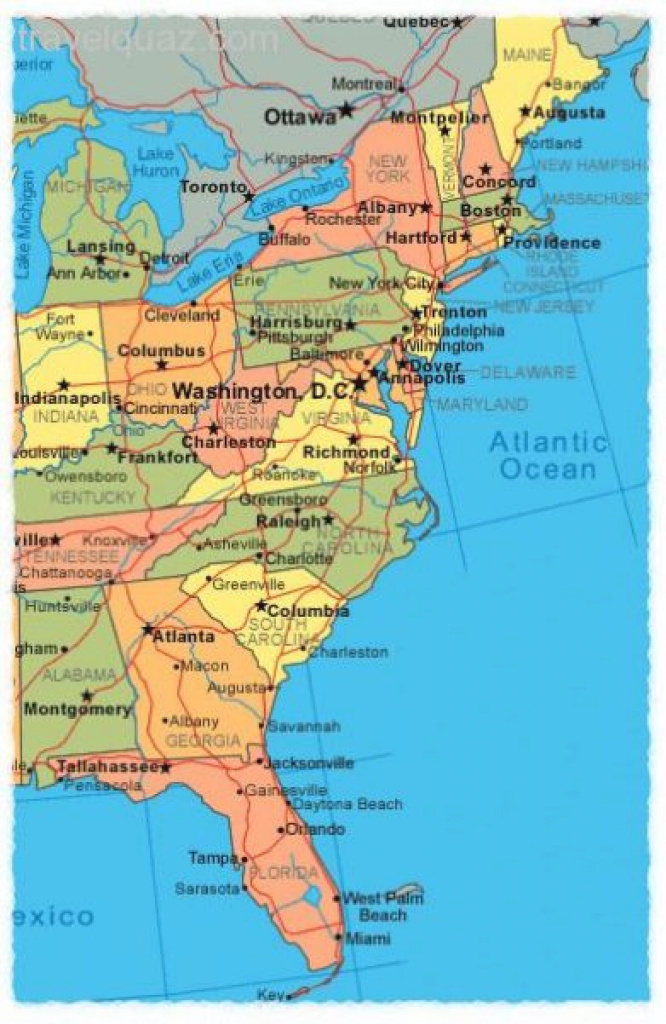 Map Of The United States East Coast Map Vector