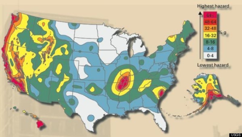 North American Earthquake Fault Lines Map