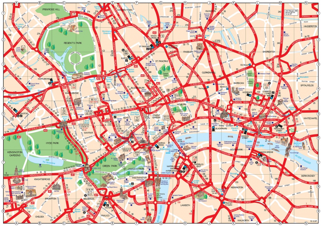 Printable Tourist Map Of London Attractions