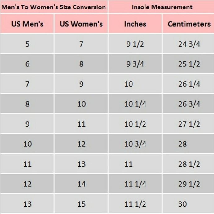 Uk Ladies Shoe Size Chart