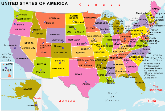 United States State Map: Learn Capitals Easily